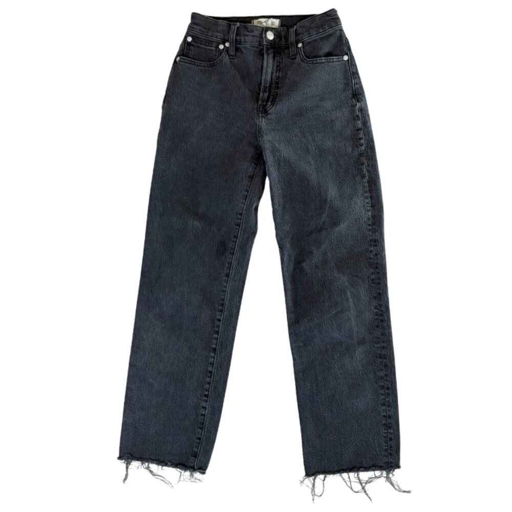Madewell Perfect Vintage Straight Jeans – 24P Raw Hem Black